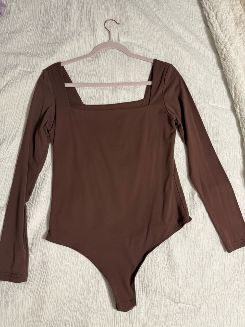 Chocolate Brown Square Neck Bodysuit